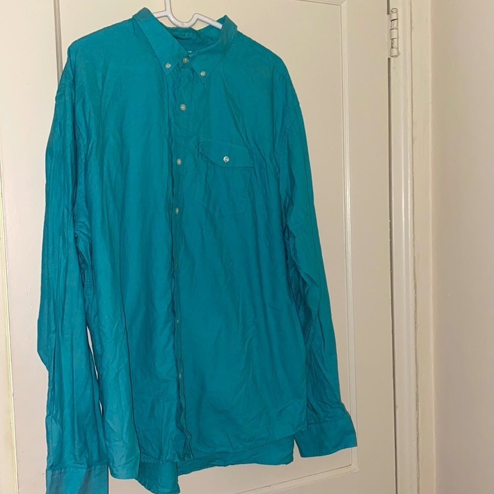 old navy blue slim fit button down size: 3XL